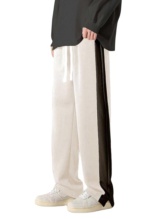 Walhalaa White Side-Striped Track Pants – Unisex Streetwear & Gym Fit