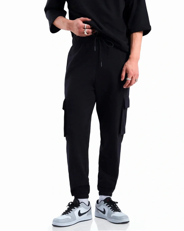 Walhalaa Premium Black Track Pant – Fleece Streetwear Joggers (Unisex)