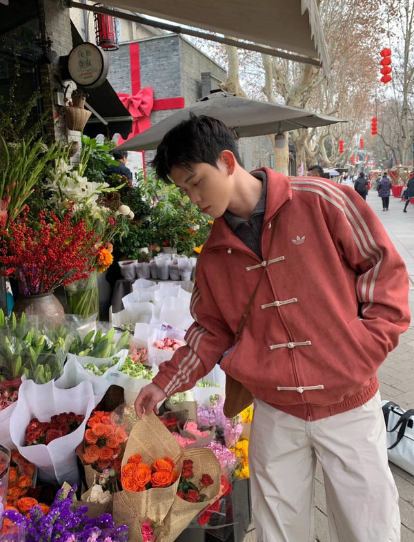 Walhala Red Adidas CNY Inspired Knot Jacket β Chinese New Year Streetwear