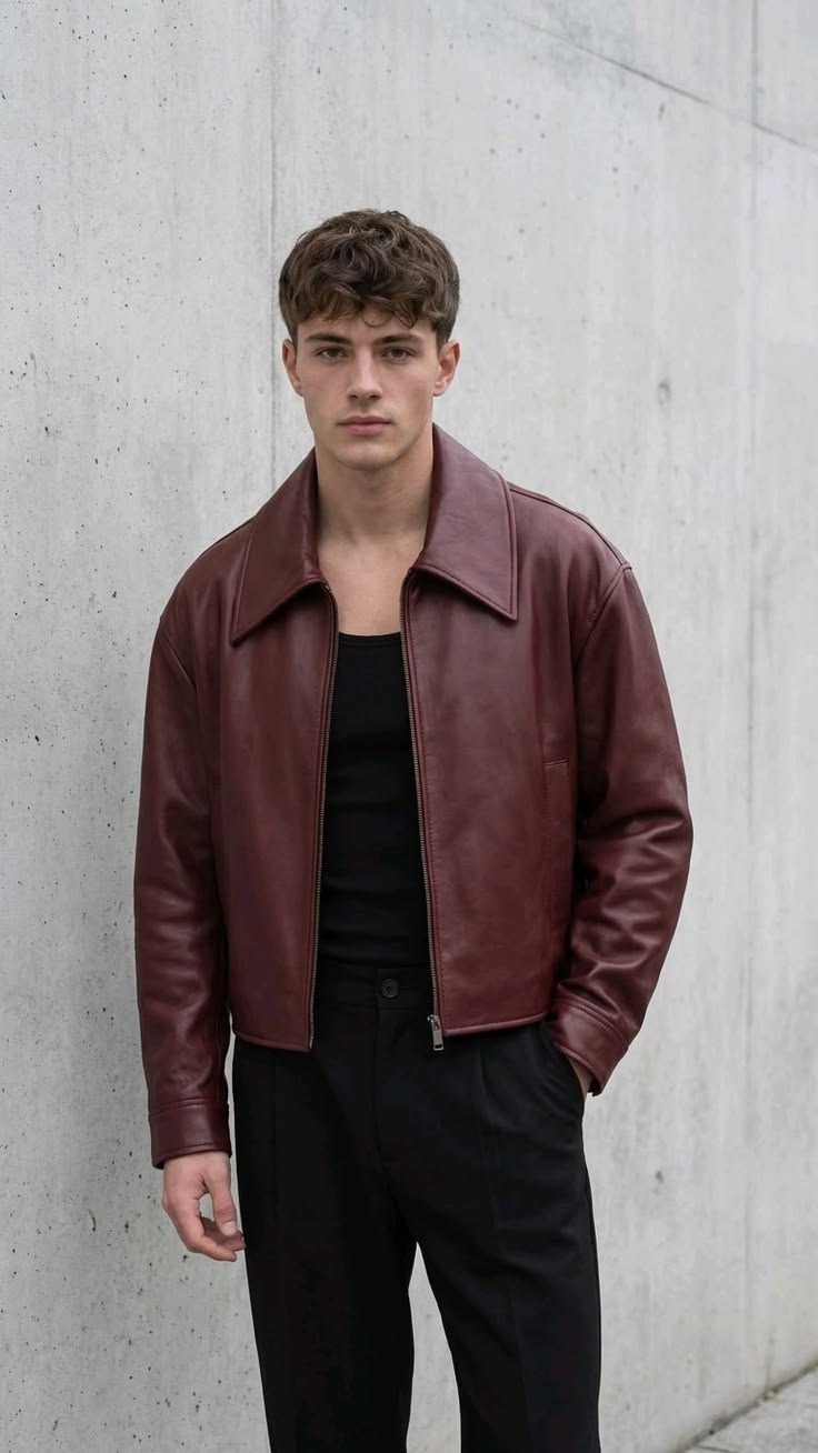 Walhala Maroon Leather Jacket – Premium Minimal Streetwear India