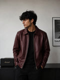 Walhala Maroon Leather Jacket – Premium Minimal Streetwear India