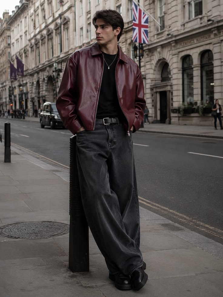 Walhala Maroon Leather Jacket – Premium Minimal Streetwear India
