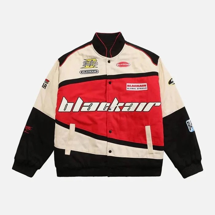 Blackair-racing jacket front view