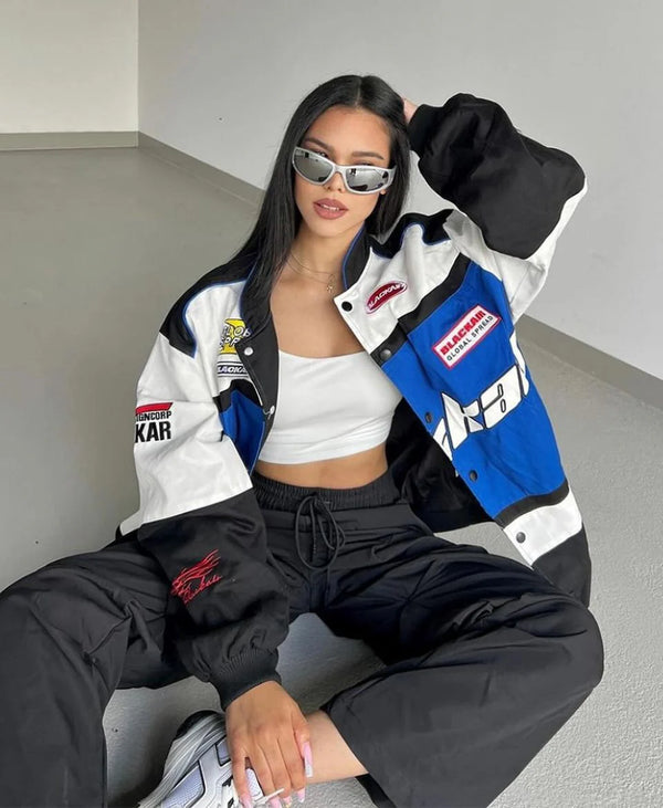 Walhalaa Blackair Racing Jacket – Premium Motorsport Streetwear Bomber (Unisex)