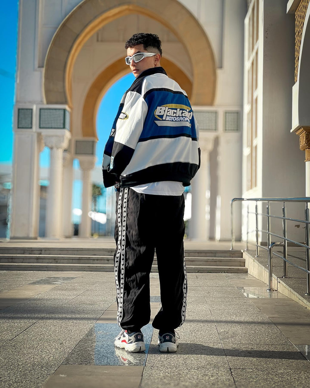 Black Air windbreaker jacket side view dwntwn
