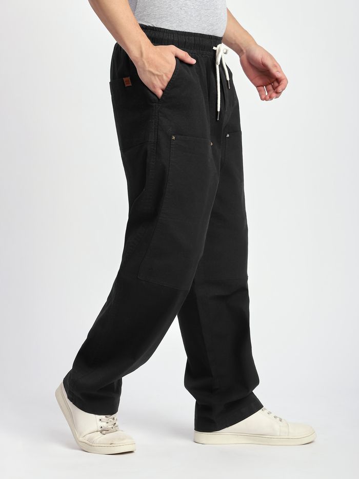 DWNTWN Black Baggy Sweatpants - Loose Fit Sweatpants for Men