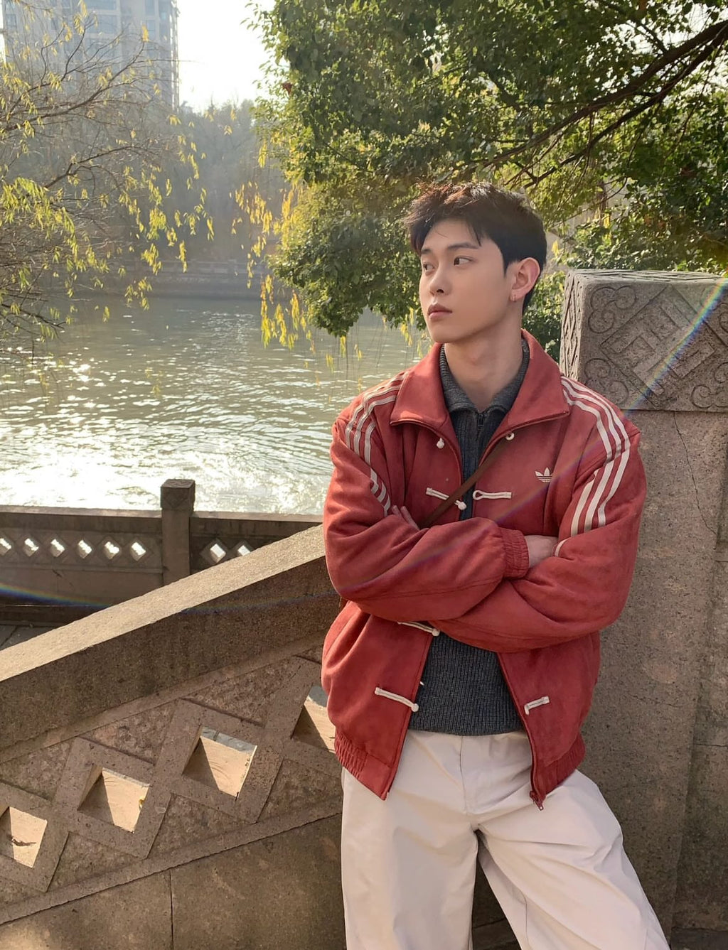 cherry red chinese new year jacket oversized fit india