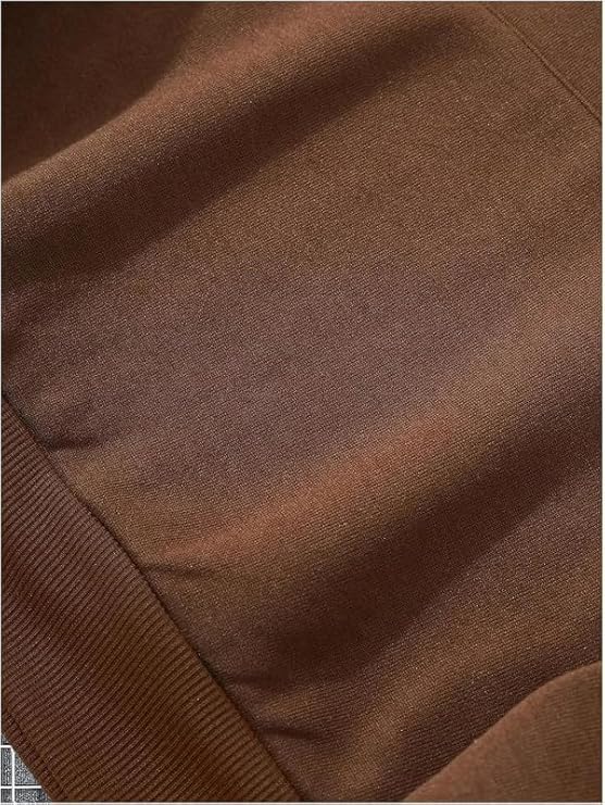 close up view of Men's Brown Pullover Hoodie by Dwntwn.
