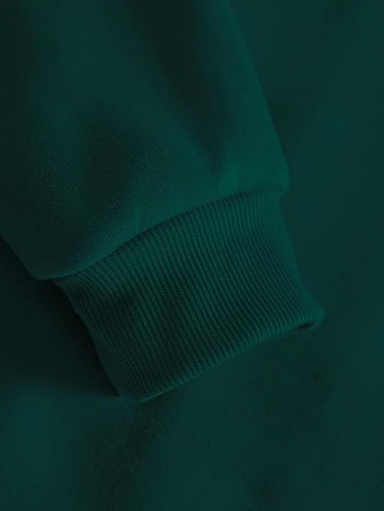 "Soft & Warm Cotton Fleece Material – Dark Green Oversized Hoodie"
