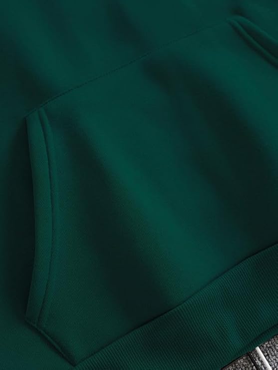 "Premium Cotton Fleece Dark Green Hoodie - Trendy & Comfortable"
