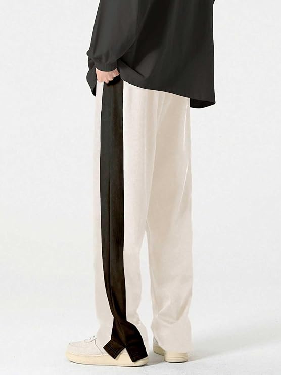 Walhalaa White Side-Striped Track Pants – Unisex Streetwear & Gym Fit