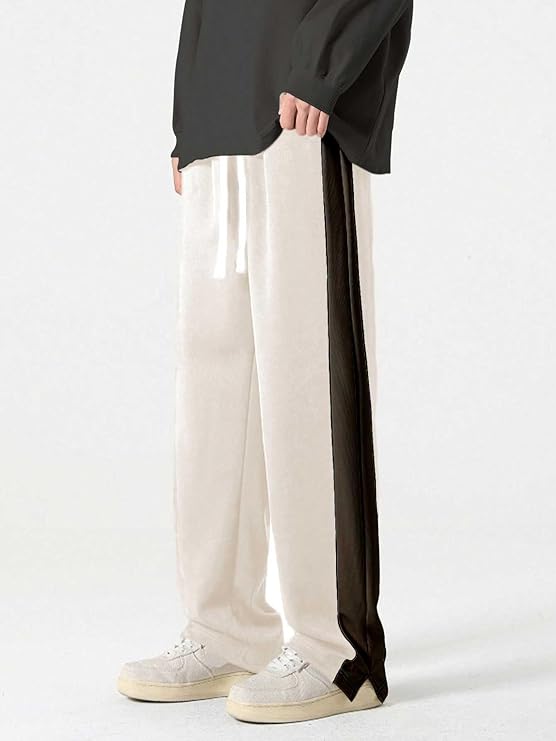 Walhalaa White Side-Striped Track Pants – Unisex Streetwear & Gym Fit