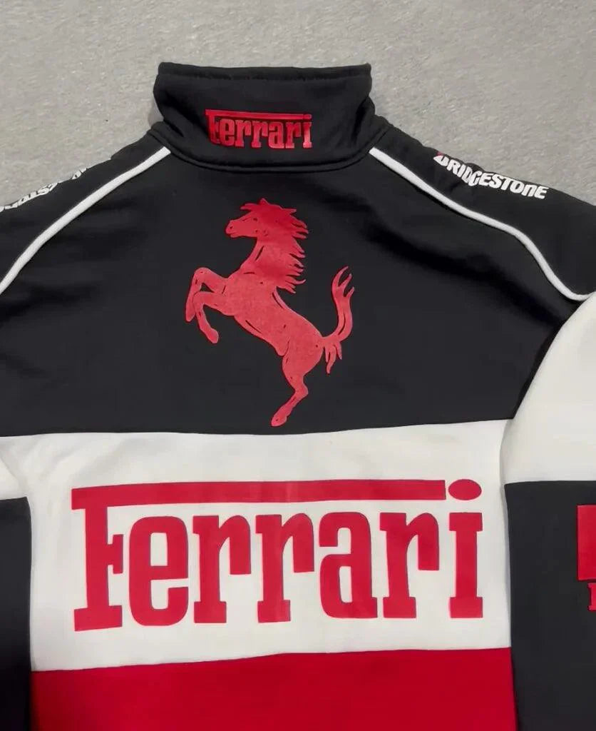 Ferrari F1 jacket Speed Enthusiast Vinatge White & Red Racer Jacket - DWNTWN