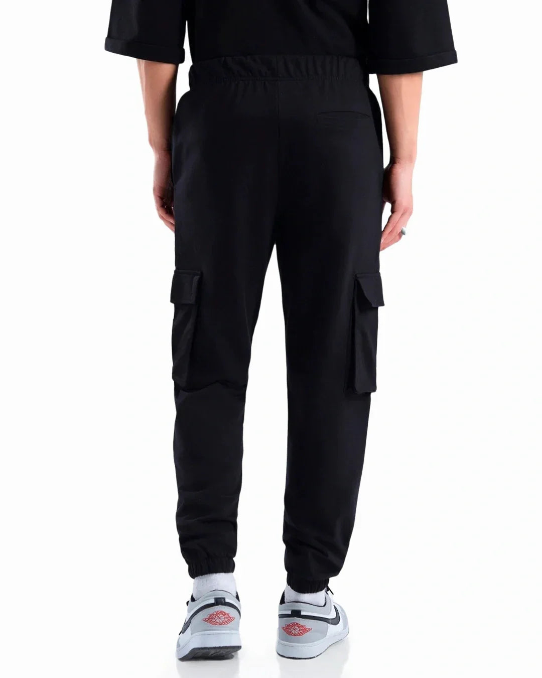 DWNTWN fleece black track pant for men and women - plain black track pant with a sleek and comfortable design