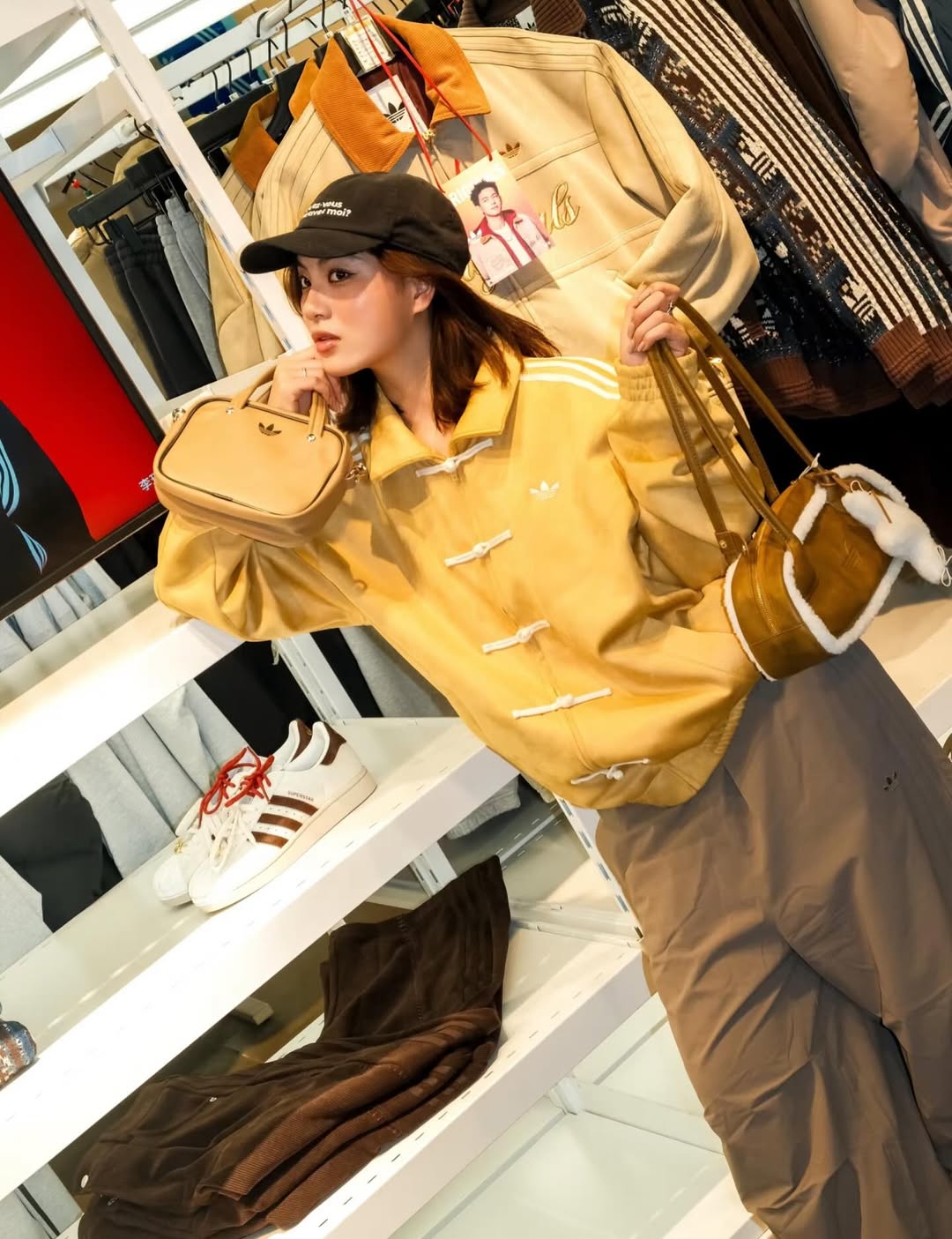 oversized mustard knot jacket chinese new year style