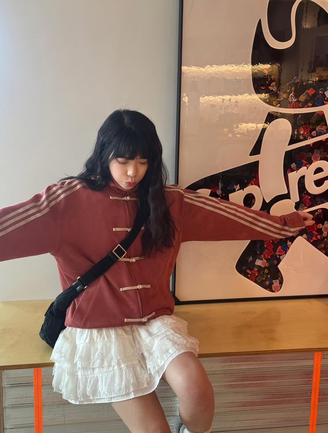 peach knot jacket streetwear women outfit walhala