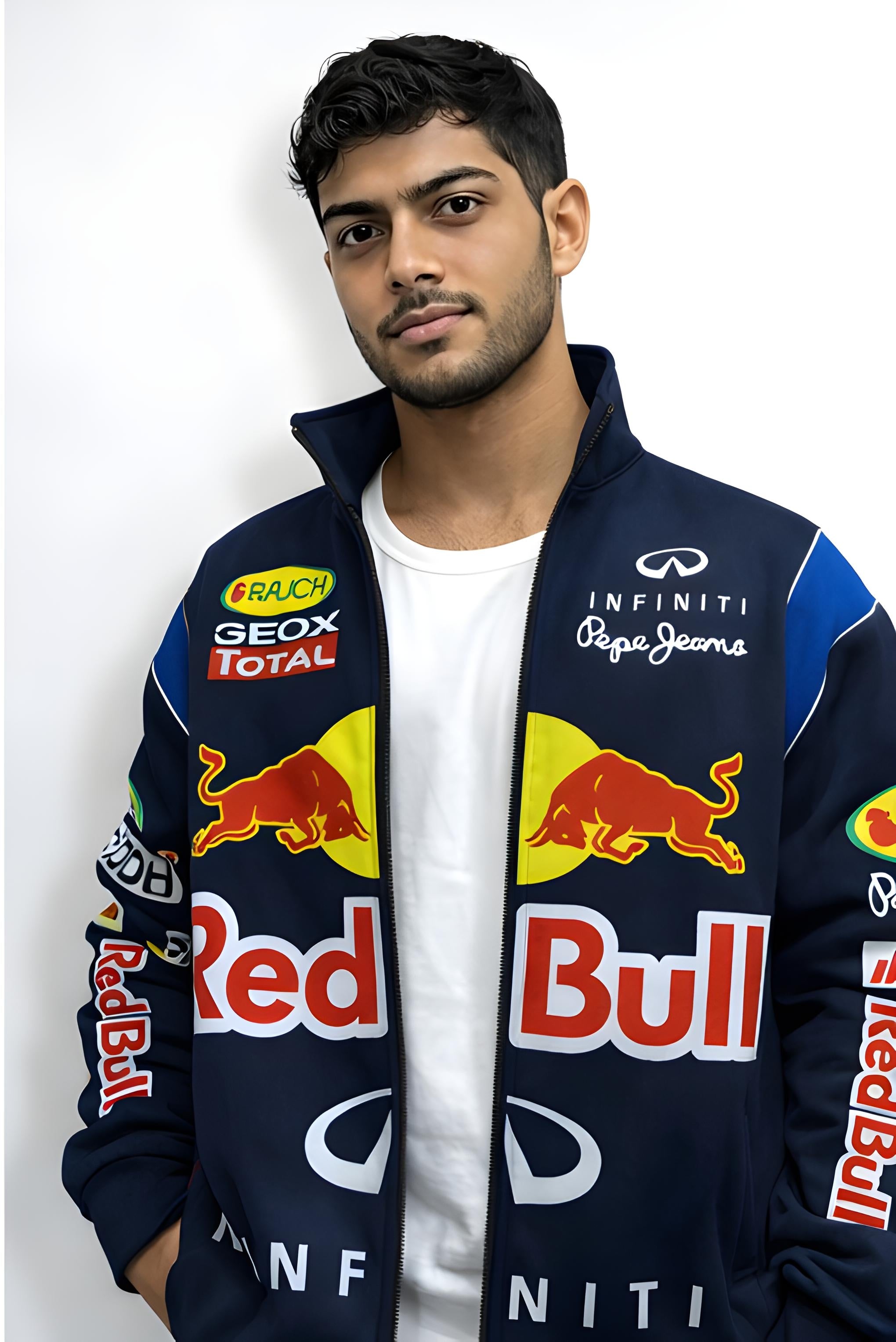 Walhalaa Red Bull Style Vintage F1 Racing Jacket – Retro Motorsport Bomber