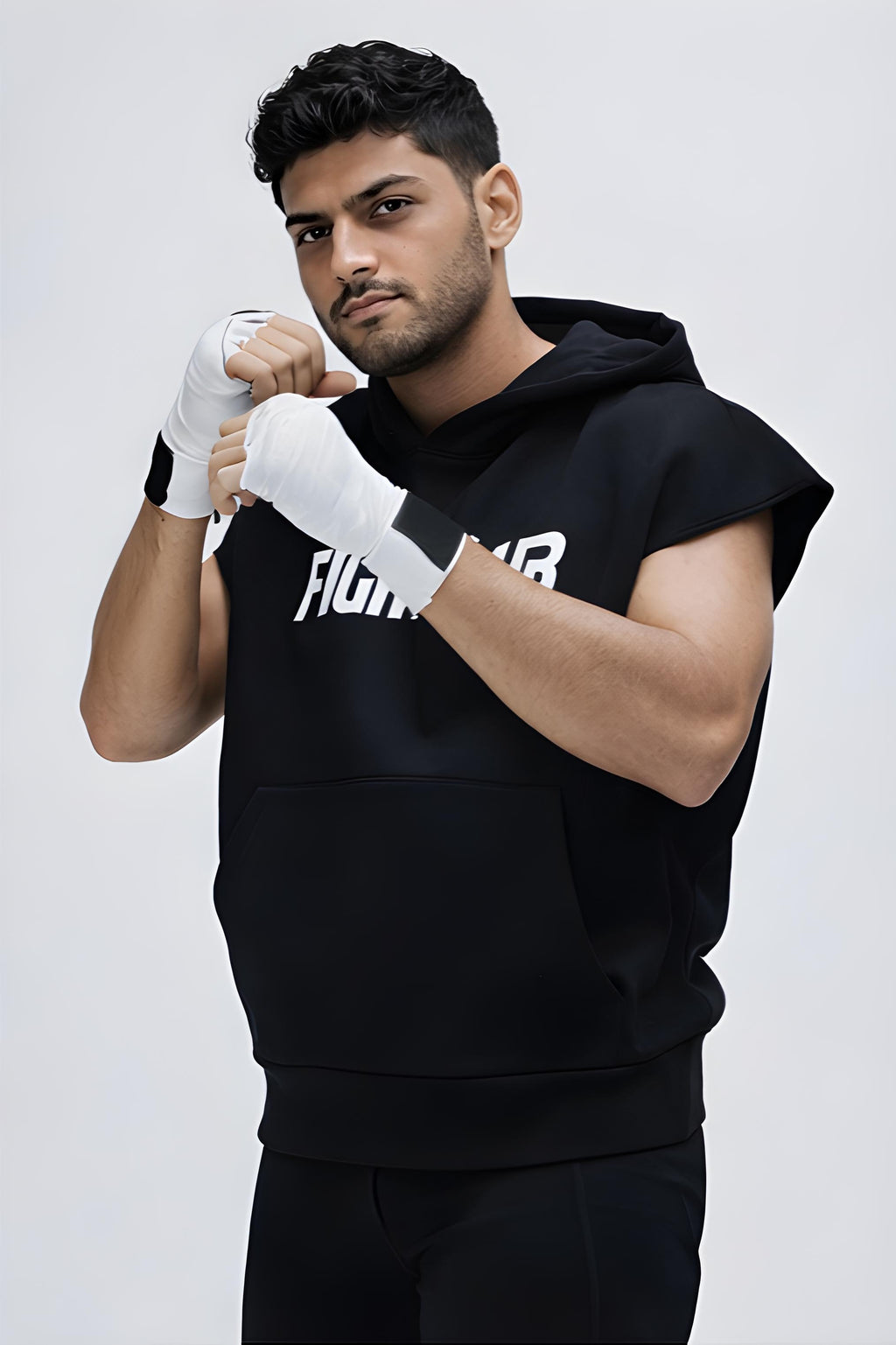 Walhalaa Fight Club Sleeveless Hoodie – Black Gym & Streetwear Muscle Tank