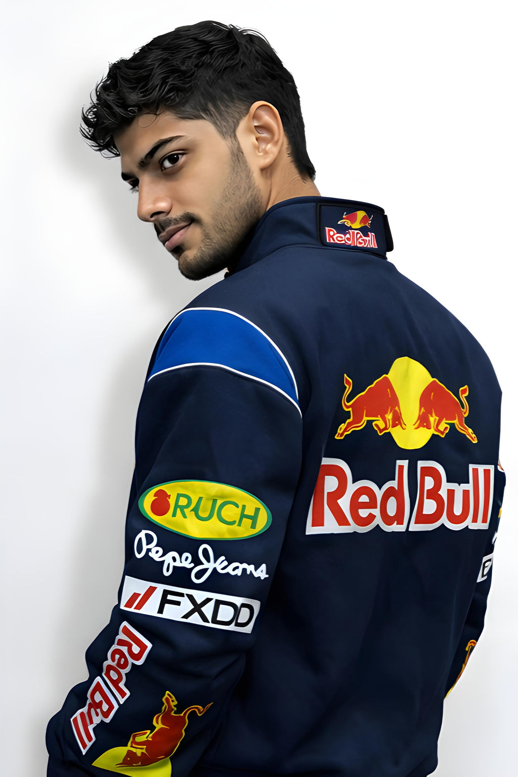 Walhalaa Red Bull Style Vintage F1 Racing Jacket – Retro Motorsport Bomber