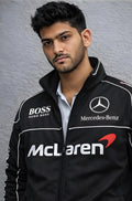 Walhalaa McLaren Mercedes Style Black F1 Racing Jacket – Motorsport Streetwear Bomber