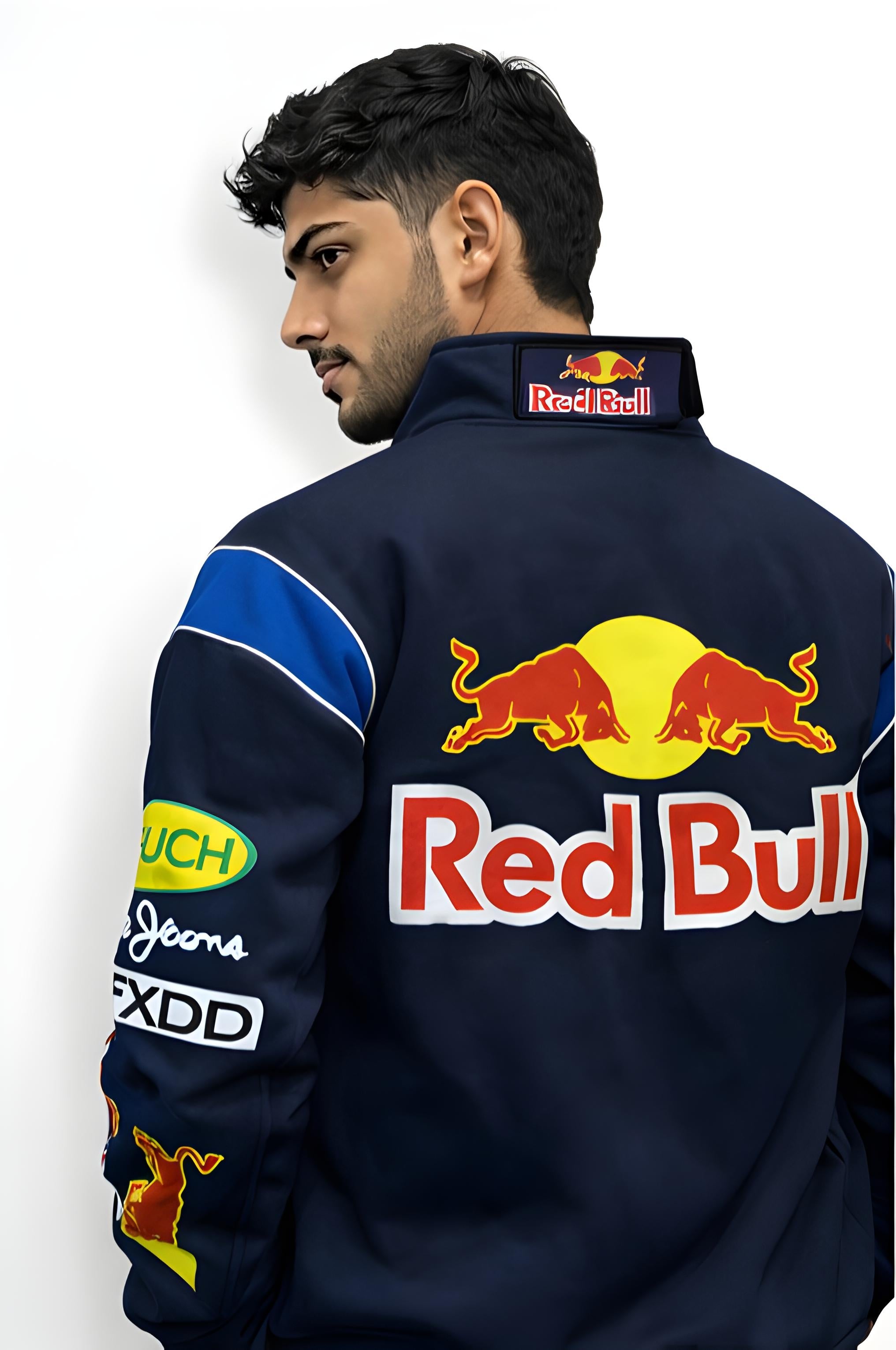 Walhalaa Red Bull Style Vintage F1 Racing Jacket – Retro Motorsport Bomber
