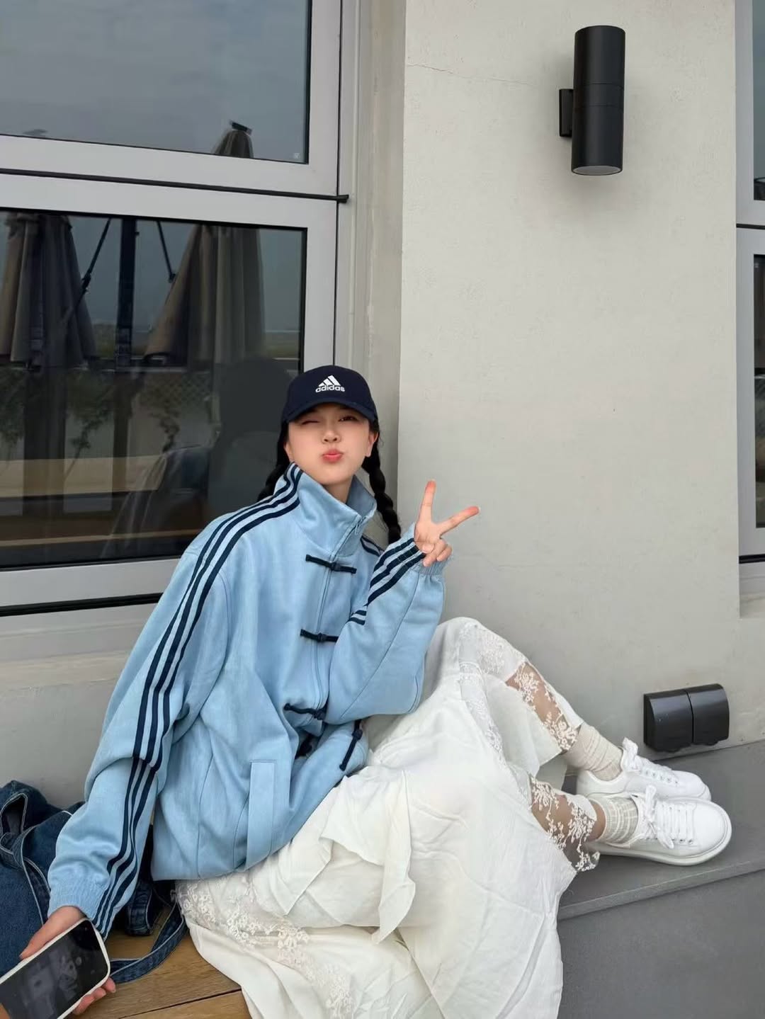 light blue chinese new year jacket premium streetwear walhala