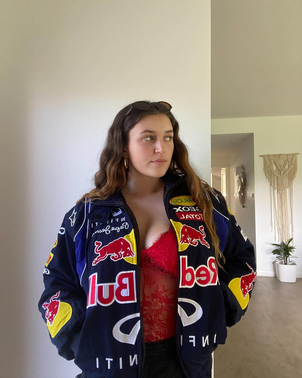Walhalaa Navy Blue Red Bull Racing Formula Streetwear Jacket