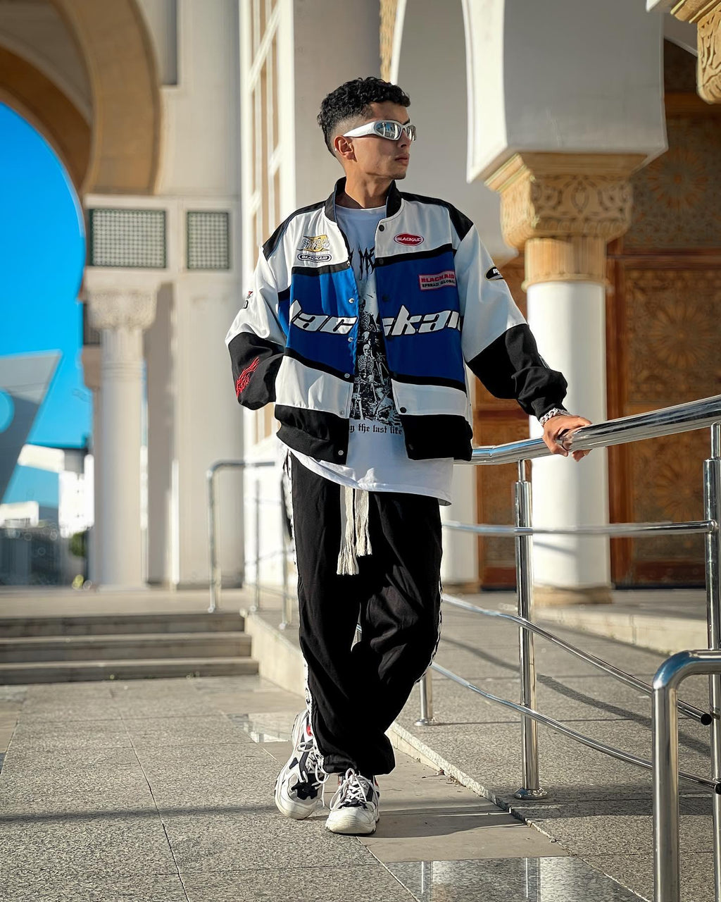 Black Air jacket streetwear front view DWNTWN