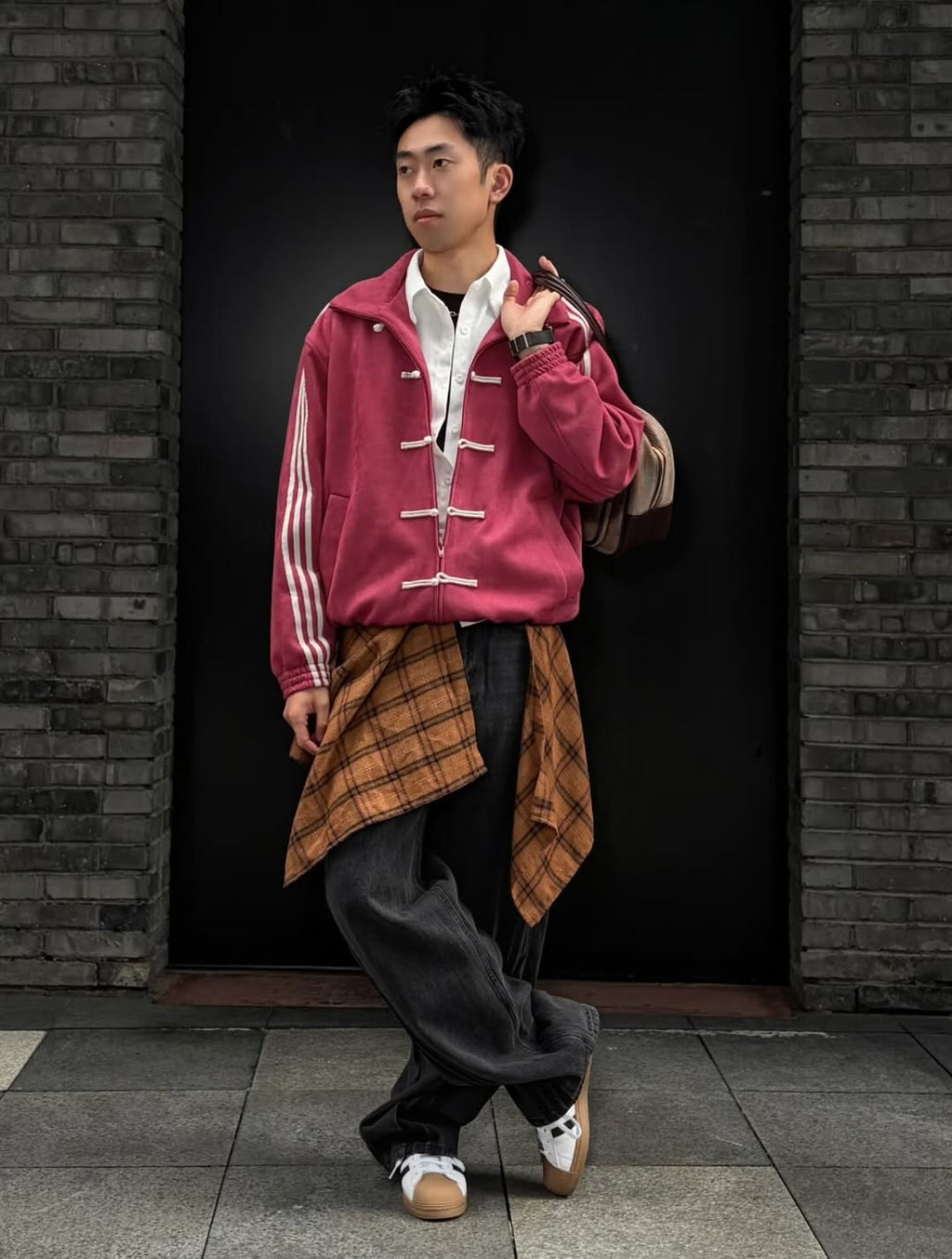 walhala cny knot jacket maroon couple outfit aesthetic