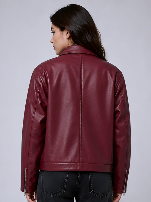walhala women leather jacket back view