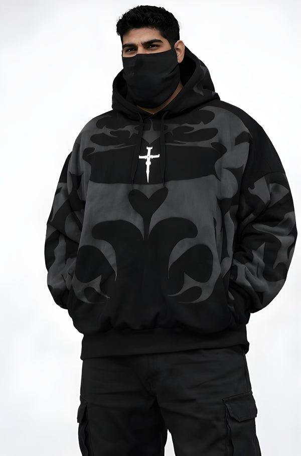 Tribal Shadow Hoodie – Premium Gothic Streetwear | Walhalaa